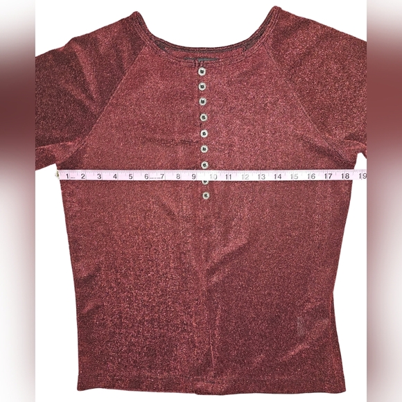 Harley-Davidson Womens Y2K Red Shimmer Button Front Slit Top Made USA Sz M - Picture 7 of 16